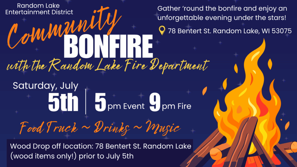 Random Lake Entertainment District Community Bonfire